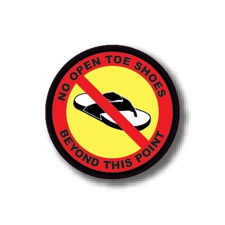 Ergomat 12in CIRCLE SIGNS - No Open Toe Shoes Beyond This Point DSV-SIGN 144 #0565 -UEN